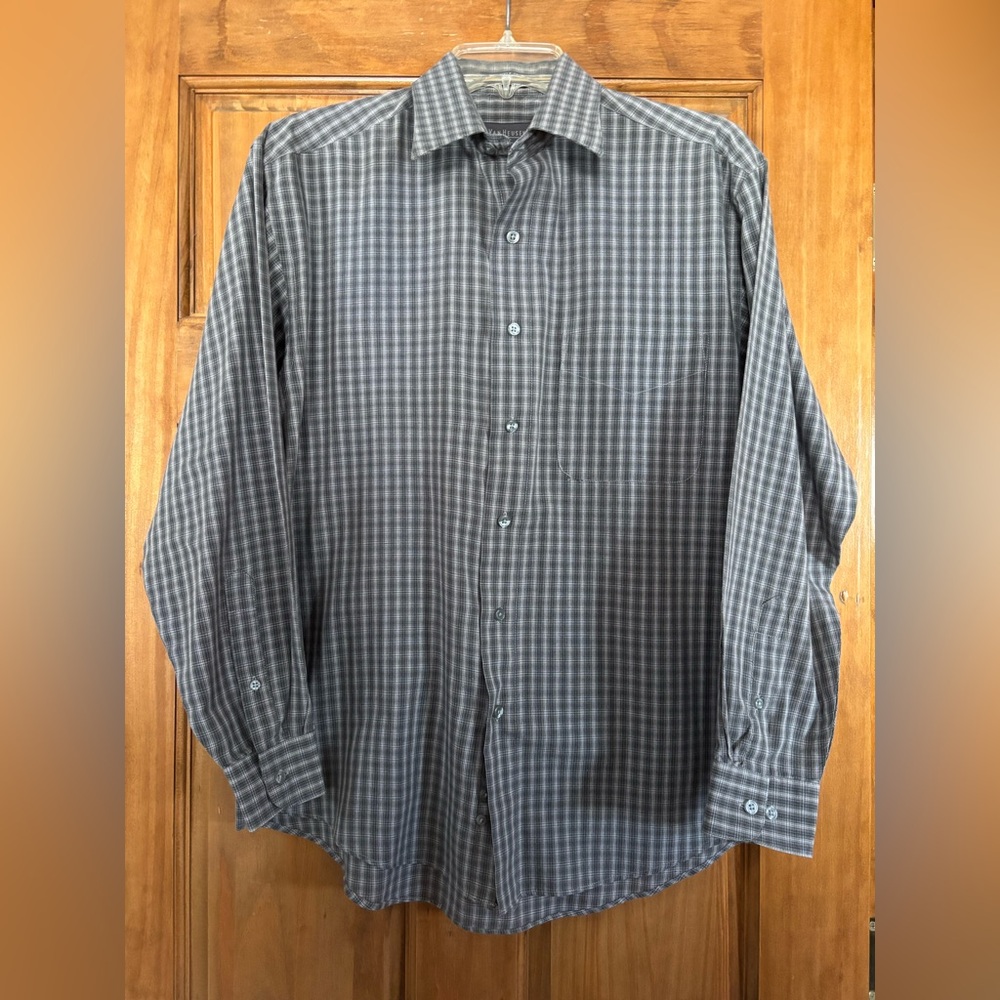 Van Heusen Men's Gray Plaid Shirt